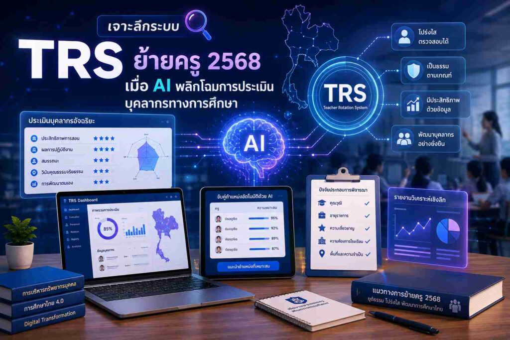 ระบบ TRS ย้ายครู 2568 ใช้ AI ช่วยวิเคราะห์และประเมินบุคลากรทางการศึกษาเพื่อความโปร่งใสและเป็นธรรม